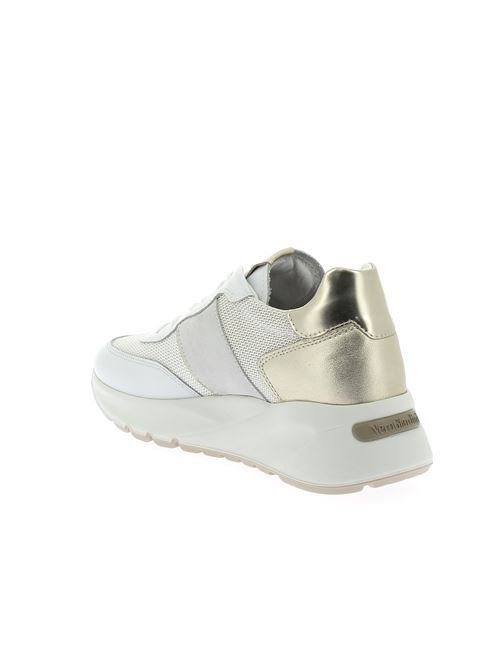 sneakers da donna in pelle e tessuto bianco NERO GIARDINI | E512862D707